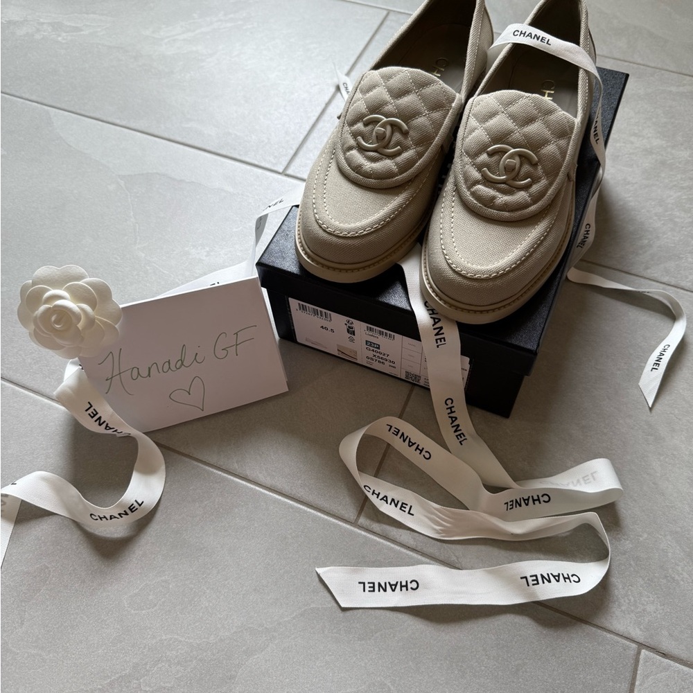 Chanel 23S Turnlock Quilted Canvas Loafers 40.5 - Picture 2 of 8